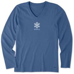 Women's Chill Snowflake Long Sleeve Crusher Vee