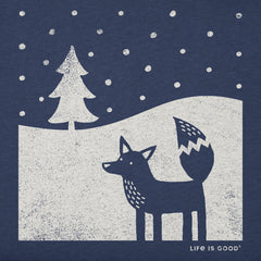 Kids Fox in Winter Long Sleeve Crusher Tee