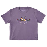 Women's Al with Flowers Short Sleeve Crusher Boxy Tee