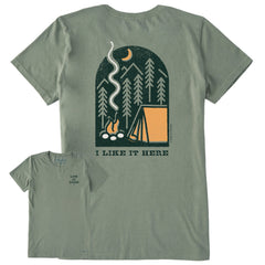 Women's I Like it Here at the Campsite Short Sleeve Crusher Tee