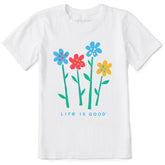 Kids Four Flowers in a Row Short Sleeve Crusher Tee