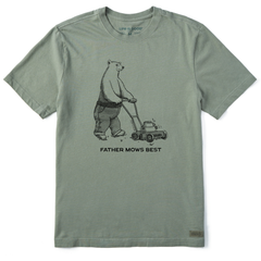 Men's Father Mows Best Papa Bear Short Sleeve Crusher Tee