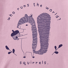 Kids Who Runs the World? Squirrels Short Sleeve Crusher Tee