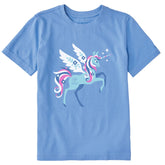 Kids Flying Unicorn Short Sleeve Crusher Tee