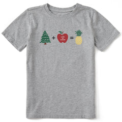 Kids Pine + Apple = Pineapple Short Sleeve Crusher Tee