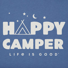 Kids Happy Camper Tent Night Short Sleeve Crusher Tee