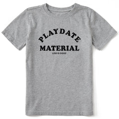 Kids Playdate Material Short Sleeve Crusher Tee