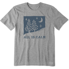 Men's All is Calm Snowy Pines Short Sleeve Crusher Tee