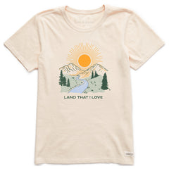 Women's Land That I Love Mountains Short Sleeve Crusher Tee