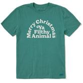 Men's Merry Christmas Ya Filthy Animal Arch Short Sleeve Crusher Tee
