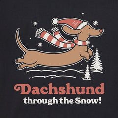 Women's Dachshund Through the Snow Long Sleeve Crusher Tee
