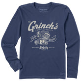 Women's Grinch Coffee Shop Long Sleeve Crusher Tee