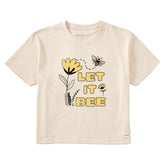 Women's Let it Bee Flowers Short Sleeve Crusher Boxy Tee