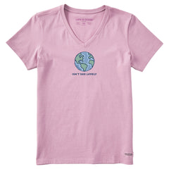 Women's Isn't She Lovely Earth Short Sleeve Crusher Vee