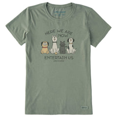 Women's Here We Are Now Entertain Us Short Sleeve Crusher Tee