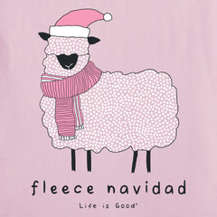 Women's Fleece Navidad Sheep Long Sleeve Crusher Tee
