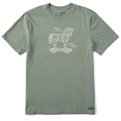 Men's Knock, Knock, Trojan Horse Short Sleeve Crusher Tee