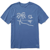 Men's Peaceful Beach Sunset Short Sleeve Crusher Tee