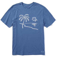 Men's Peaceful Beach Sunset Short Sleeve Crusher Tee