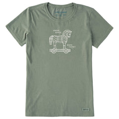 Women's Knock, Knock, Trojan Horse Short Sleeve Crusher Tee
