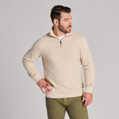 Men's Solid French Terry Quarter Zip