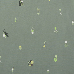 Women's Cats and Plants Pattern Crusher-LITE Easy Vee