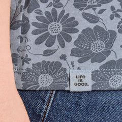 Women's Inkblock Floral Pattern Crusher-LITE Easy Vee