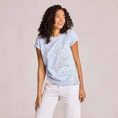 Women's Forgetmenot Butterfly Short Sleeve Crusher Tee