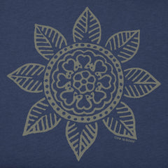 Women's Leaf Heart Mandala Short Sleeve Crusher Tee