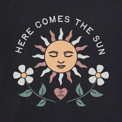 Women's Here Comes the Sun Heart Flowers Short Sleeve Crusher Vee