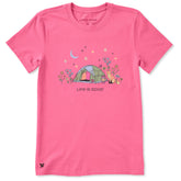 Women's Camping Fox Flowers Short Sleeve Crusher-LITE Tee