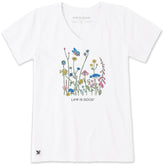 Women's Butterfly Flower Power Short Sleeve Crusher-LITE Vee