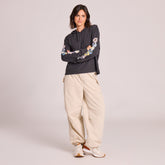 Women's Detailed Row of Wildflowers Crusher Boxy Hoodie