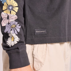 Women's Detailed Row of Wildflowers Crusher Boxy Hoodie