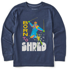 Kids Born to Shred Long Sleeve Crusher Tee