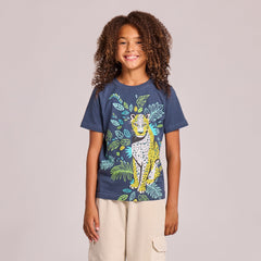 Kids Wild Leopard Short Sleeve Crusher Tee
