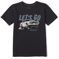 Kids Let's Go Drag Race Car Short Sleeve Crusher Tee