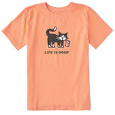 Kids Cat with Flag Short Sleeve Crusher Tee