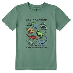 Kids In the Prehistoric Era Dinosaurs Short Sleeve Crusher Tee