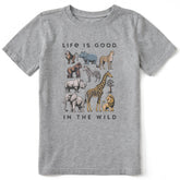 Kids In the Wild Animals Short Sleeve Crusher Tee