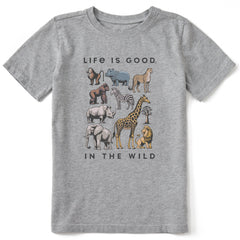 Kids In the Wild Animals Short Sleeve Crusher Tee