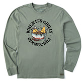 Men's When it's Chilly, Gimme Chili Long Sleeve Crusher Tee