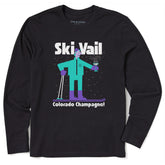 Men's Ski Vail Colorado Champagne Long Sleeve Crusher Tee