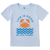 Toddler Crafty Be Less Crabby Geometric Short Sleeve Crusher Tee