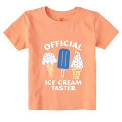 Toddler Official Ice Cream Taster Short Sleeve Crusher Tee