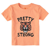 Toddler Pretty Strong Tiger Short Sleeve Crusher Tee