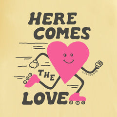 Baby Here Comes the Love Short Sleeve Crusher Baby Bodysuit