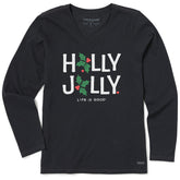 Women's Holly Jolly Long Sleeve Crusher Vee