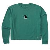Women's Cat Lady Mini Long Sleeve Crusher Boxy Tee