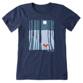 Women's Fox in the Moonlight Short Sleeve Crusher Tee
